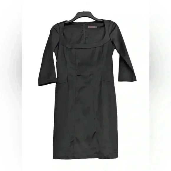 REISS black knee length Cocktail Dress. 3/4 sleeves with gorgeous details. - Picture 1 of 7